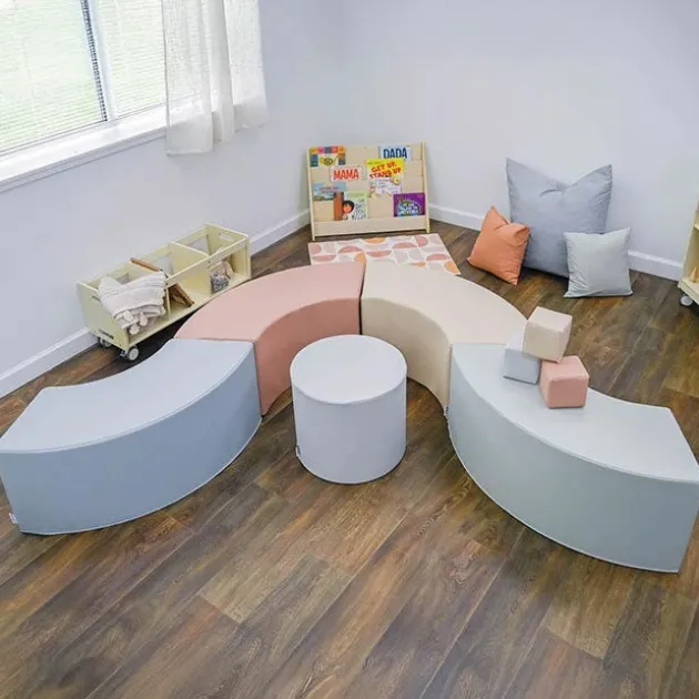 5-Piece Curve Seating Kids Ottoman Set