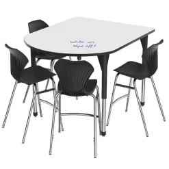 Premier Standing Height Dry Erase Multimedia Table and Apex Stack Chair Package