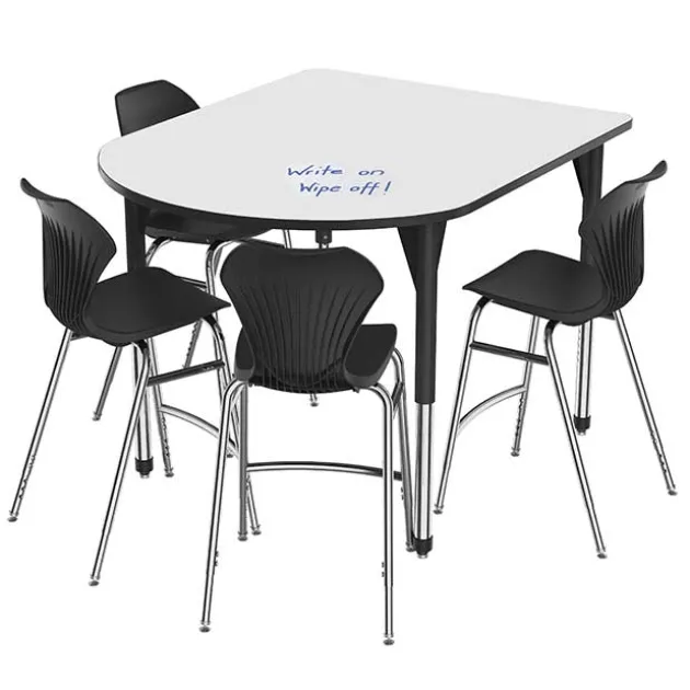 Premier Standing Height Dry Erase Multimedia Table and Apex Stack Chair Package