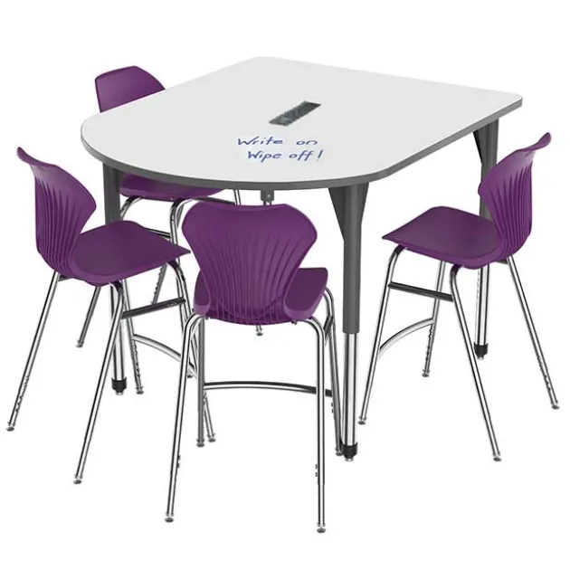 Premier Standing Height Dry Erase Multimedia Table and Apex Stack Chair Package