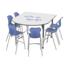 Premier Standing Height Dry Erase Multimedia Table and Apex Stack Chair Package