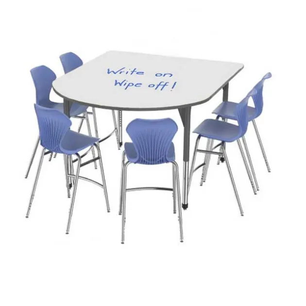Premier Standing Height Dry Erase Multimedia Table and Apex Stack Chair Package