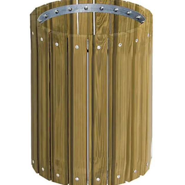 Pressure Treated Round Outdoor Trash Receptacle