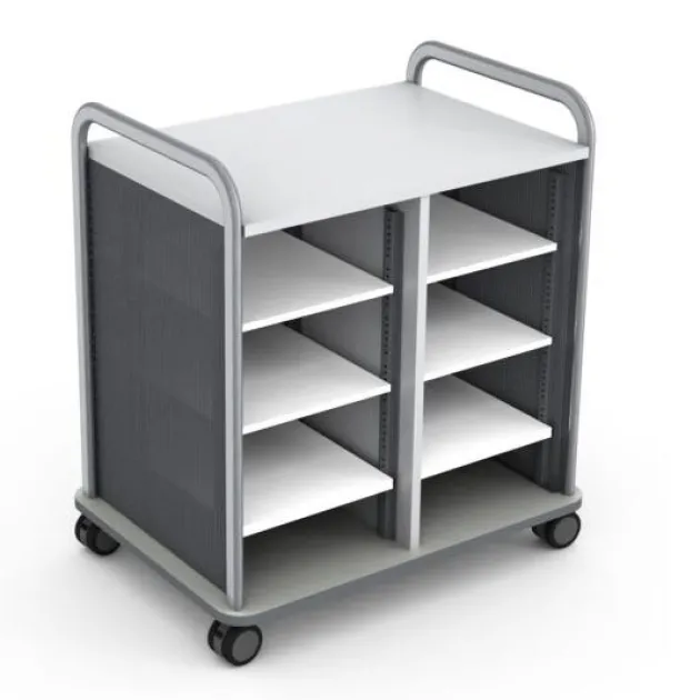 Quick Ship Crossfit Mobile Double Storage Cart (30"H w/ Shelves)