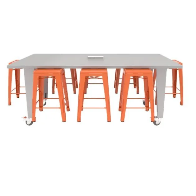 Quick Ship IDEA Island HPL Work Table and Stools Package
