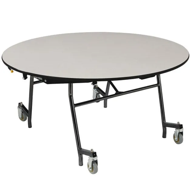 Quick Ship Mobile EasyFold Table 60'' Round w/ MDF Top, ProtectEdge & Powder Coat Frame