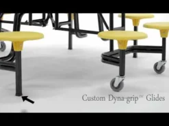 Quick Ship Mobile Stool Cafeteria Table w/ Round Top