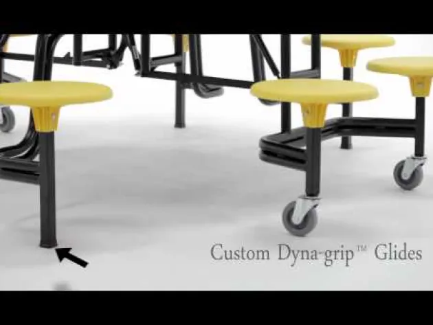 Quick Ship Mobile Stool Cafeteria Table w/ Round Top