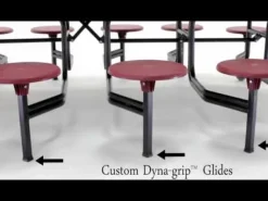 Quick Ship Mobile Stool Cafeteria Table w/ Elliptical Top