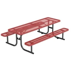 Rectangle Expanded Metal Outdoor Bench with Back