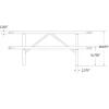 Rectangle Outdoor Picnic Table with Perforated Metal Frame