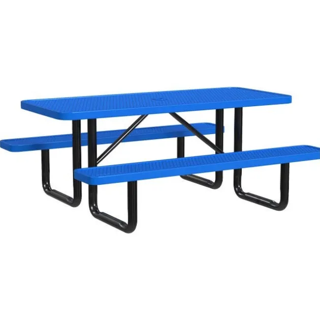 Rectangle Outdoor Picnic Tables with Expanded Metal Frame