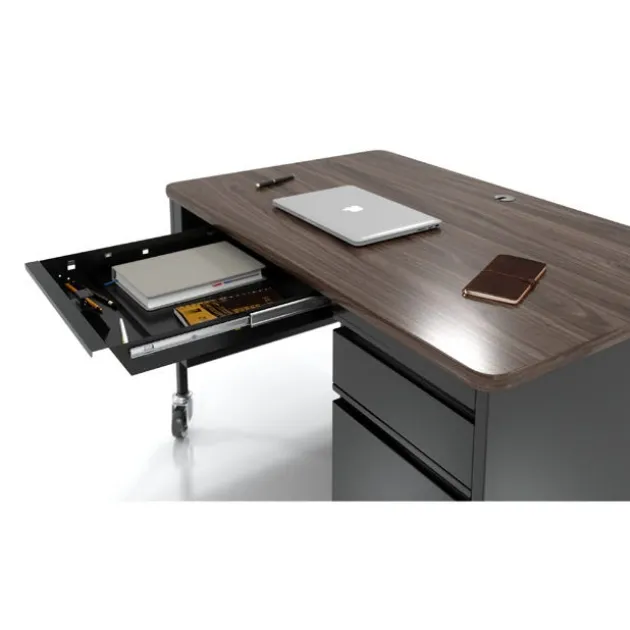 Right Hand Mobile Teacher Desk w/ Single Pedestal - 48” W x 30” D
