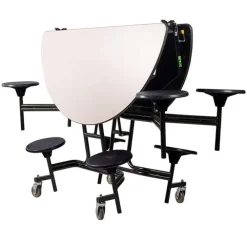 Round Mobile Stool Cafeteria Tables