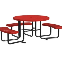 Round Outdoor Picnic Tables with Expanded Metal Frame