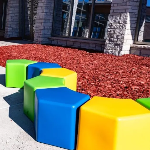 Session Curved Pentagon Plastic Stools