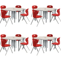 Set of 120 Velocity Delta Desks & 120 Oracle 4-Leg Chair Package