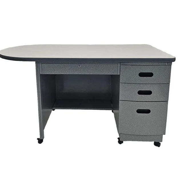 Sidebar Single Pedestal Teacher Desk with Casters