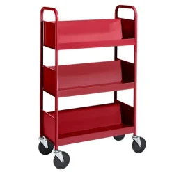 Single-Sided 3-Shelf Combination Cart w/ Sloped Shelves - 47