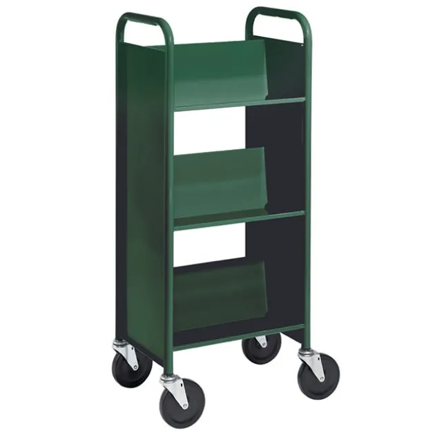 Single-Sided 3-Shelf Combination Cart w/ Sloped Shelves - 44"H