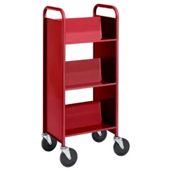 Single-Sided 3-Shelf Combination Cart w/ Sloped Shelves - 44