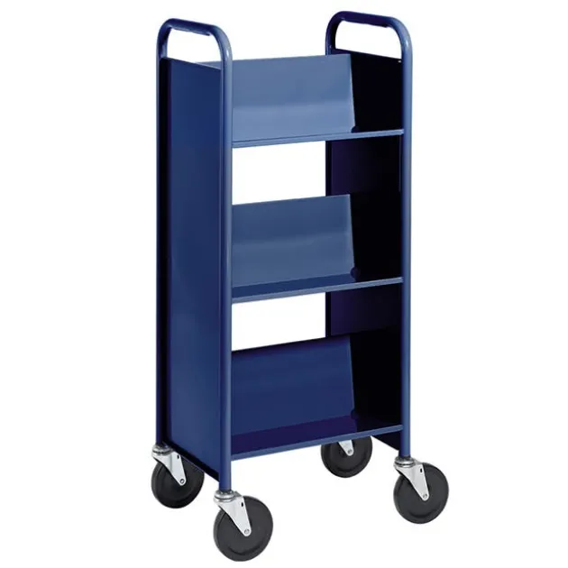 Single-Sided 3-Shelf Combination Cart w/ Sloped Shelves - 44"H