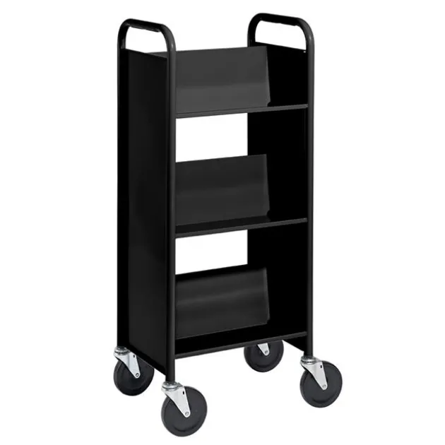 Single-Sided 3-Shelf Combination Cart w/ Sloped Shelves - 44"H