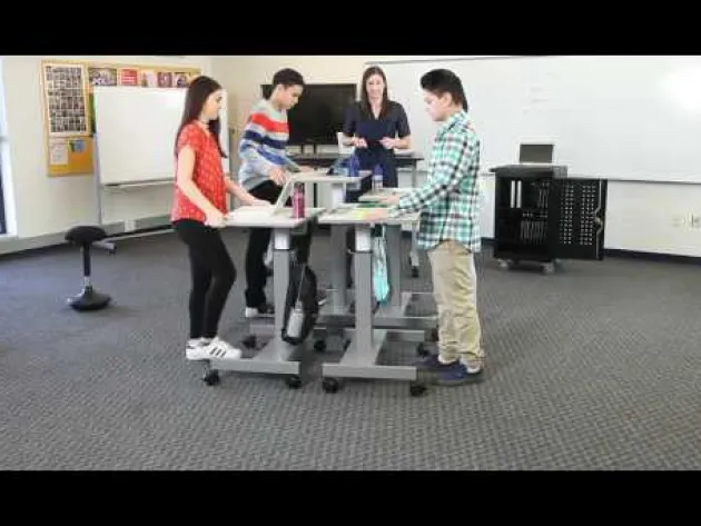 Sit and Stand Student Desk - Crank