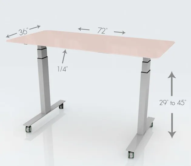 Sit to Stand Glass Dry Erase Writable Table