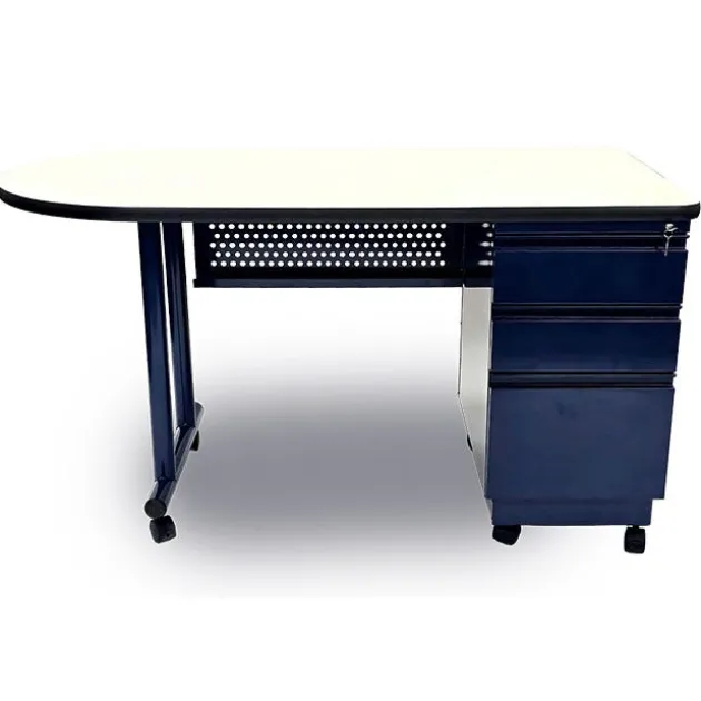 SmartSpace Pro Single Pedestal Teacher Desk with Casters