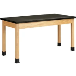 Solid Epoxy Resin Top Hardwood Science Table (24'' D X 48'' W)