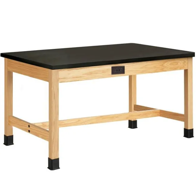 Solid Epoxy Resin Top Hardwood Science Table (36'' D X 72'' W)