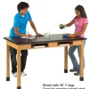 Solid Epoxy Resin Top Hardwood Science Lab Table with Compartments (24'' D X 60'' W)