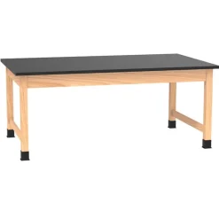 Solid Epoxy Resin Top Hardwood Science Table (36'' D X 48'' W)