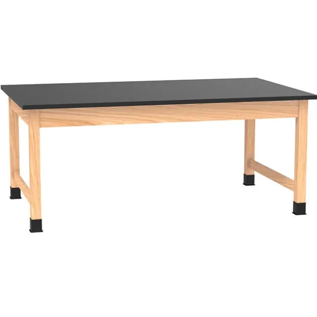 Solid Epoxy Resin Top Hardwood Science Table (36'' D X 48'' W)