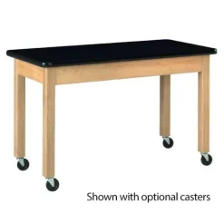 Solid Epoxy Resin Top Hardwood Science Lab Table with Compartments (21'' D X 54'' W)