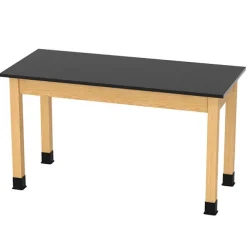 Solid Phenolic Resin Top Hardwood Science Table (30'' D X 60'' W)