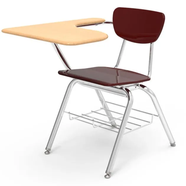 Solid Plastic Chair Desk w/ Bookrack
