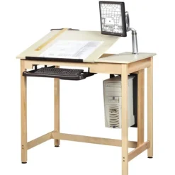 Split-Top School CAD Drawing Computer Table