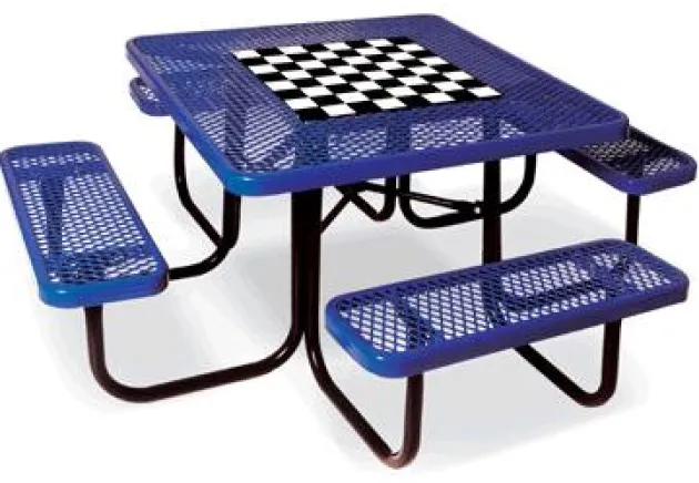 Square Outdoor Picnic Table w/ Game Top