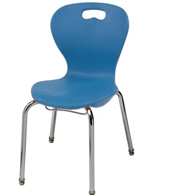 6 Student Classroom Package w/ 18"H Omnia Chairs & Hexagon Solid Plastic Desks (5th-Adult)