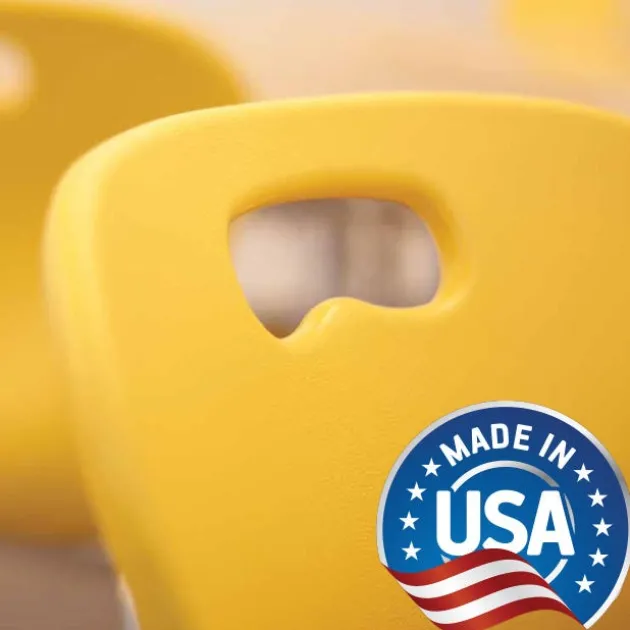 24 Student Classroom Package w/ 18"H Omnia Chairs & Hexagon Solid Plastic Desks (5th-Adult)