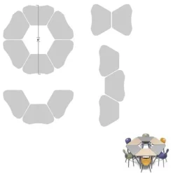 12 Student Classroom Package w/ 18"H Omnia Chairs & Hexagon Solid Plastic Desks (5th-Adult)