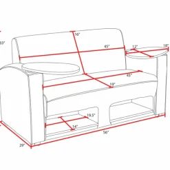 Supernova Tablet Arm Loveseat
