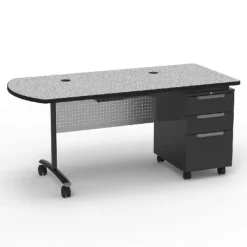Textameter Peninsula Top Mobile Teacher Desk (30'' X 66'')