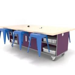 The Ed Double Storage Table w/ 6 Stools