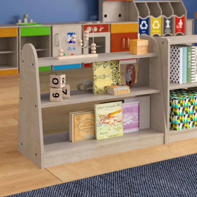Three Shelf, Double Sided Storage Unit w/ Clear Plastic Divider