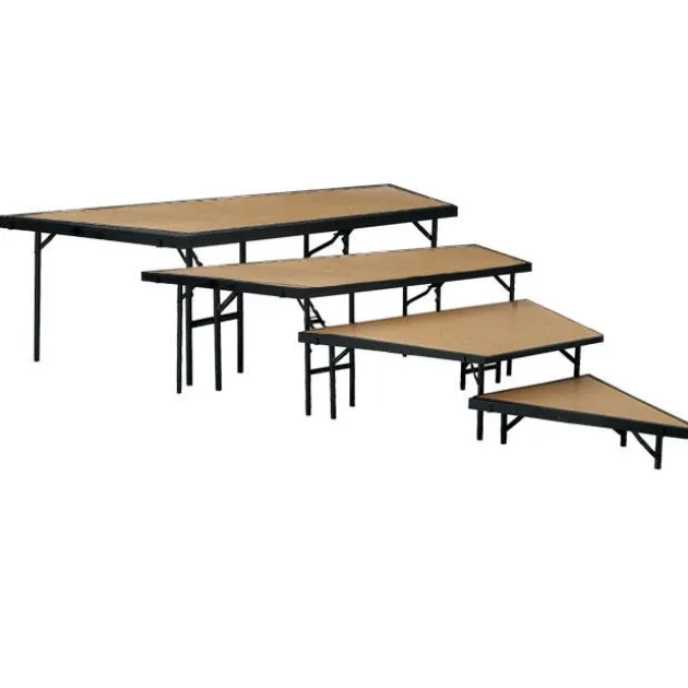 4-Tier Seated Riser Hardwood Stage Pie Section by NPS