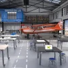 Titan Makerspace Table with Butcher Block Top by NPS