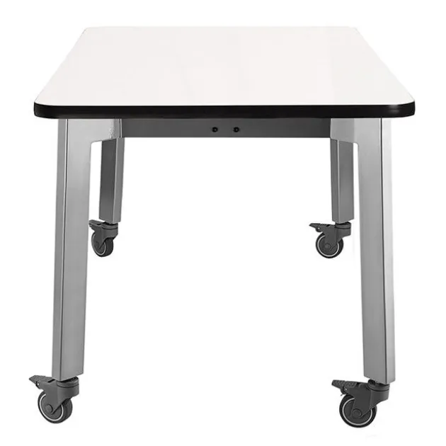 Titan Makerspace Whiteboard Table (30" x 72") with Four Titan Stools (18" H) Package